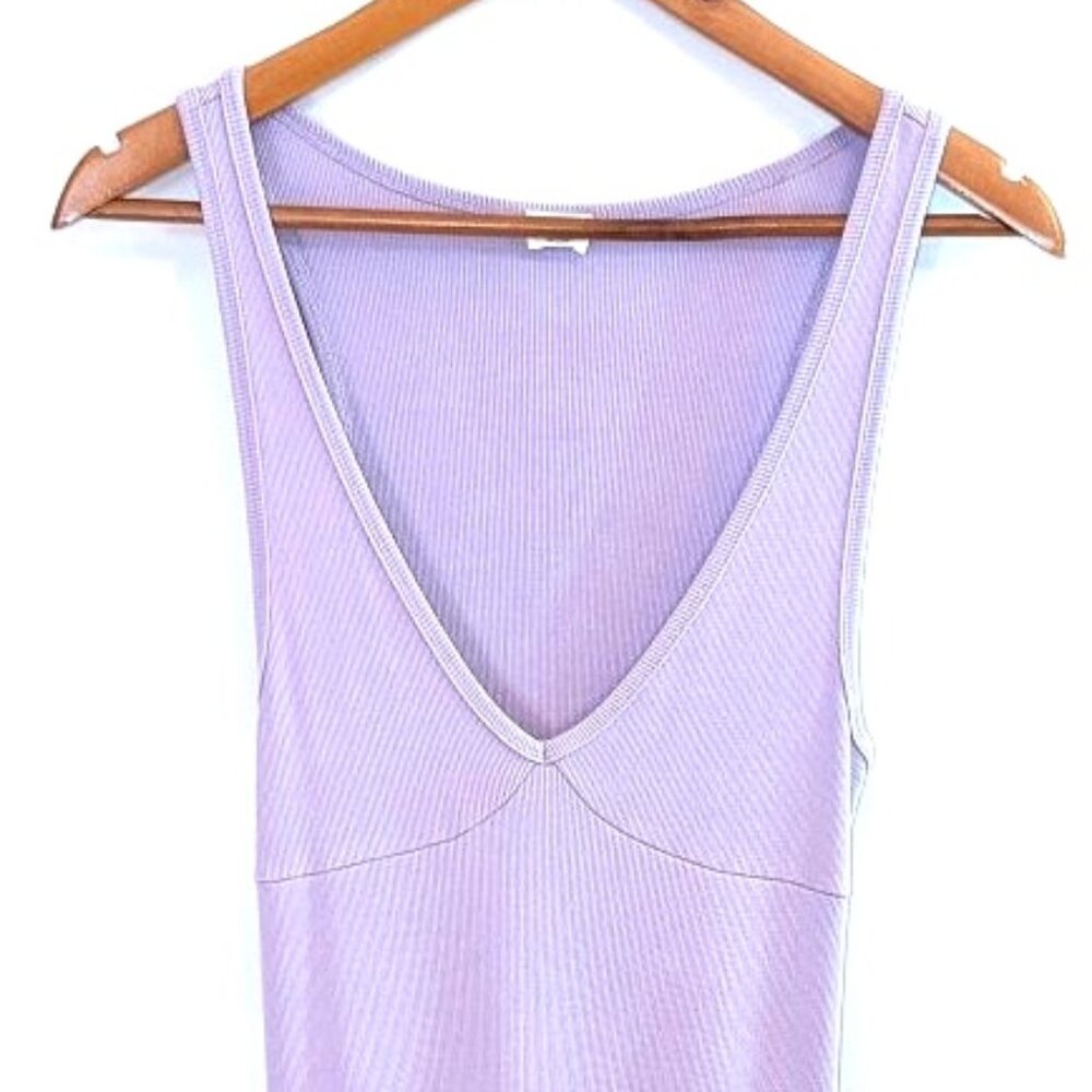 Wilfred Free | Aritzia Ribbed Tank Midi Dress in Lilac Purple | Size Small - Picture 5 of 11